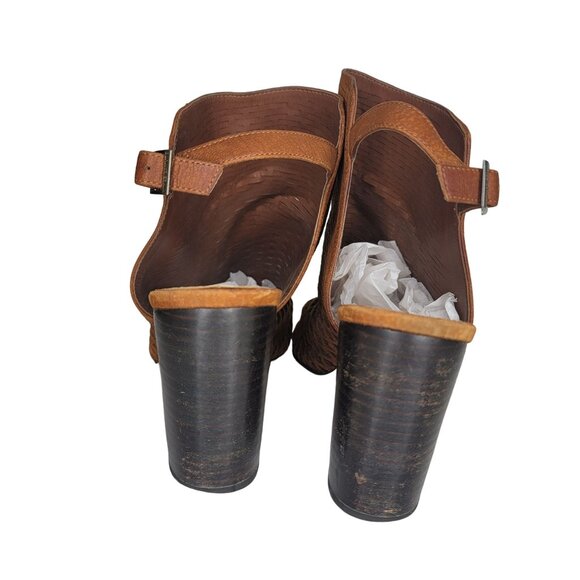 Vince Camuto size 11 Brown Open Toe Heeled Sandals With Cut-Out Design - Picture 8 of 9